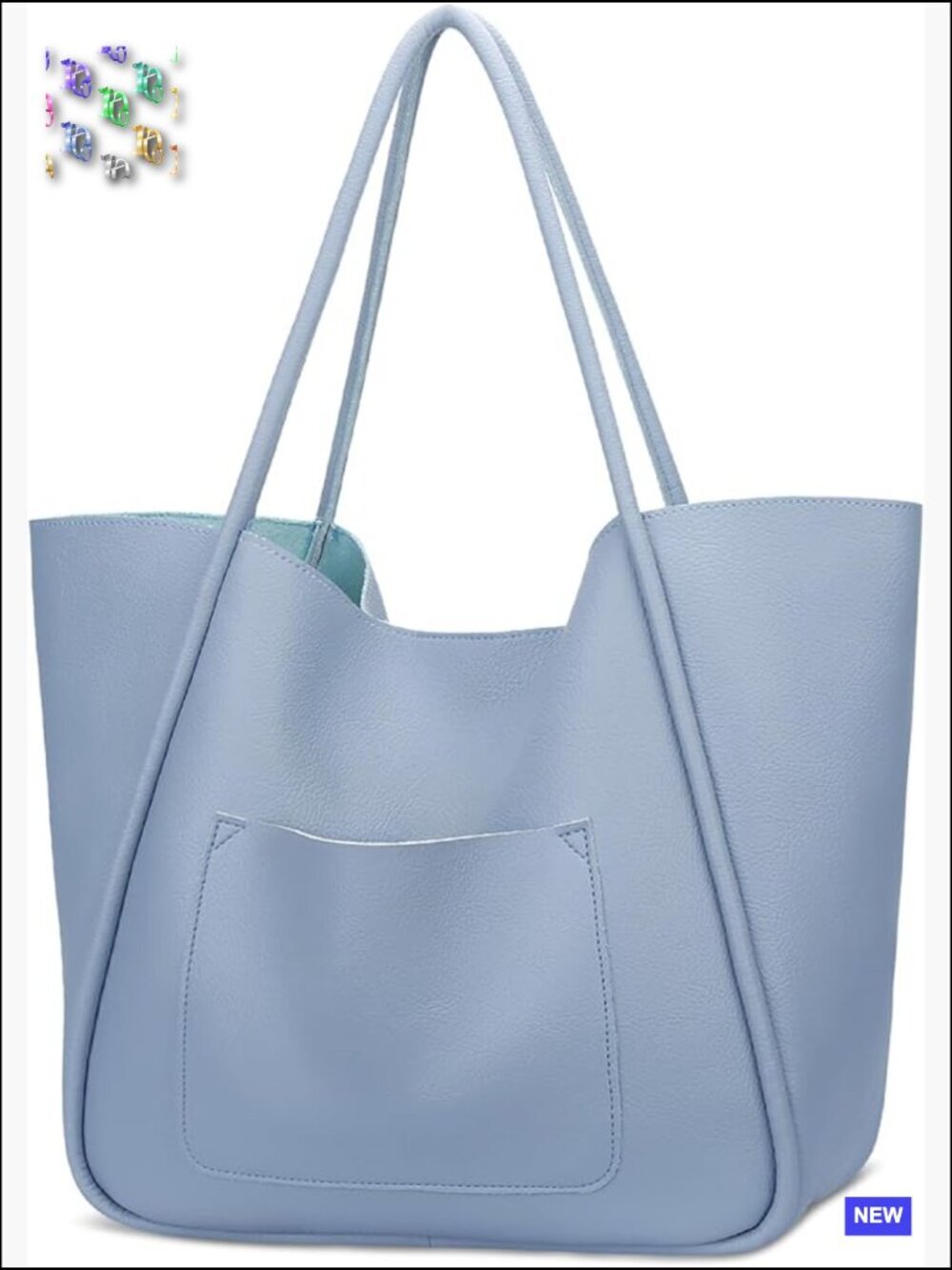Vegan Leather Tote Bag Large Capacity Travel Shoulder Purse Minimal Chic